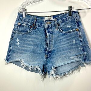 AGOLDE Parker denim cut off shorts button fly size 27.